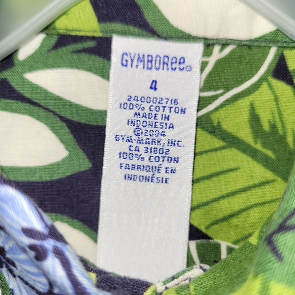 🌿 Vintage Gymboree Costa Rica Tropical Print Button Front Cotton Shirt Boys 4 - Picture 4 of 4